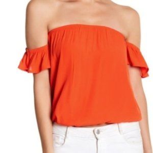 Elodie off the shoulder blouse orange size large